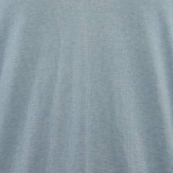 Pre Owned تي شيرت بولو لورور بيانا أزرق رداء طويل الأكمام مقاس كبير جدًا - إكسترا لارج