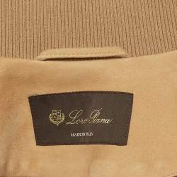 Pre Owned Loro Piana Brown Suede Bomber Jacket S