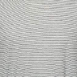 Pre Owned Loro Piana White Striped Cotton Crew Neck T-Shirt L