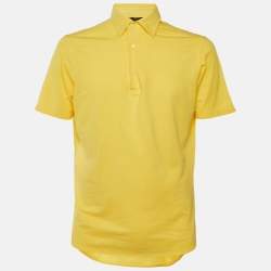 مملوكة مسبقًا Loro Piana Yellow Cotton Pique Polo T-Shirt M
