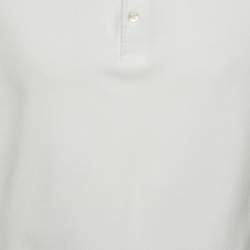 مملوكة مسبقًا Loro Piana White Cotton Pique Polo T-Shirt M