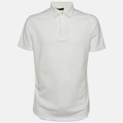 مملوكة مسبقًا Loro Piana White Cotton Pique Polo T-Shirt M