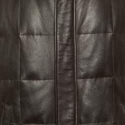 مملوكة مسبقًا Loro Piana Brown Leather & Fur Sleeveless Jacket 3XL