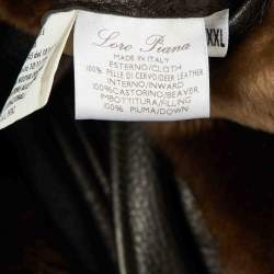 مملوكة مسبقًا Loro Piana Brown Leather & Fur Sleeveless Jacket 3XL