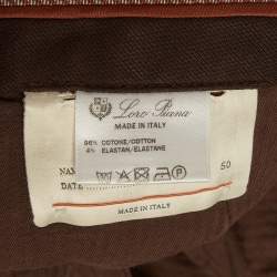 Pre Owned Loro Piana Brown Cotton Regular Fit Trousers L