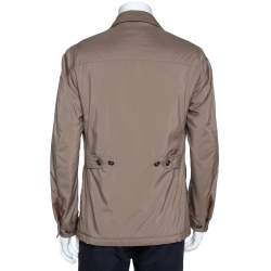 Pre Owned Loro Piana Ecru Synthetic Cashmere Lined Traveller Jacket S