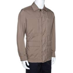 Pre Owned Loro Piana Ecru Synthetic Cashmere Lined Traveller Jacket S