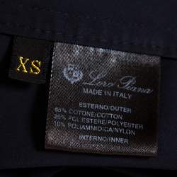 Pre Owned Loro Piana Midnight Blue Cotton Double Breasted Coat XS