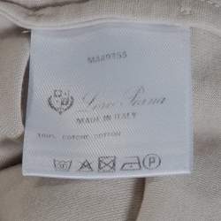 Pre Owned Loro Piana Light Beige Cotton Crew Neck T-Shirt L