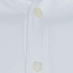 Pre Owned Loro Piana White Stretch Cotton Polo T-Shirt M