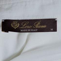 Pre Owned Loro Piana White Stretch Cotton Polo T-Shirt M
