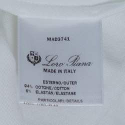 Pre Owned Loro Piana White Stretch Cotton Polo T-Shirt M