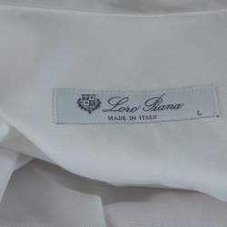 Pre Owned Loro Piana White Cotton Oxford Button Front André Shirt L