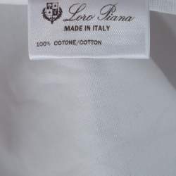 Pre Owned Loro Piana White Cotton Oxford Button Front André Shirt L