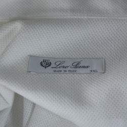 Pre Owned Loro Piana White Textured Cotton Long Sleeve Shirt XXL