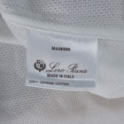 Pre Owned Loro Piana White Textured Cotton Long Sleeve Shirt XXL