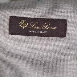 Pre Owned Loro Piana Slate Blue Suede Bomber Jacket 3XL