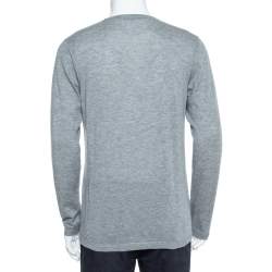 Pre Owned Loro Piana Grey Cashmere Crewneck Sweater L