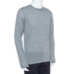Pre Owned Loro Piana Grey Cashmere Crewneck Sweater L