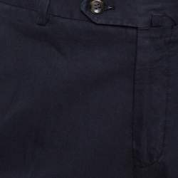 مملوكة مسبقًا Loro Piana Navy Blue Cotton Tailored Trousers L