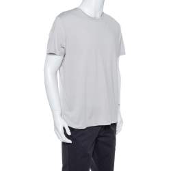 Pre Owned Loro Piana Pale Grey Cotton & Silk Crew Neck T-Shirt XXL