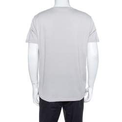 Pre Owned Loro Piana Pale Grey Cotton & Silk Crew Neck T-Shirt XXL