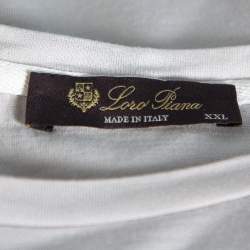 Pre Owned Loro Piana Pale Grey Cotton & Silk Crew Neck T-Shirt XXL