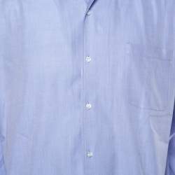 Pre Owned Loro Piana Blue Cotton Long Sleeve Shirt L