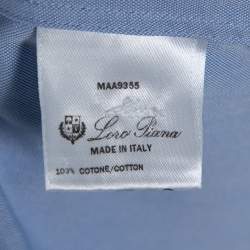 Pre Owned Loro Piana Blue Cotton Long Sleeve Shirt L