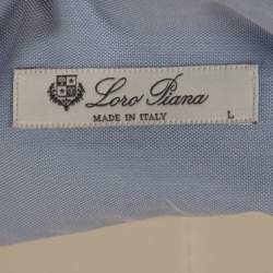 Pre Owned Loro Piana Blue Cotton Long Sleeve Shirt L