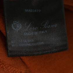 Pre Owned Loro Piana Rust Orange Silk Knit Crewneck T Shirt XL