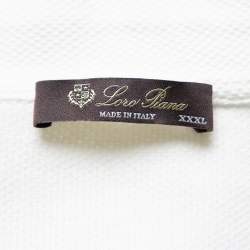 Pre Owned Loro Piana White Cotton Pique Long Sleeve Polo T-Shirt 3XL