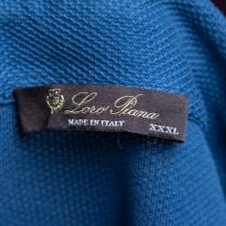 Pre Owned Loro Piana Blue Cotton Pique long Sleeve Polo T Shirt 3XL