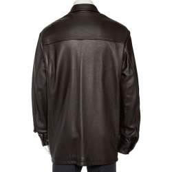 Pre Owned Loro Piana Brown Deer Leather Button Front Blazer Jacket XXL