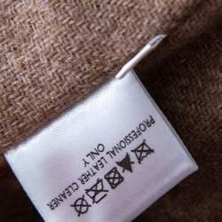 Pre Owned Loro Piana Brown Deer Leather Button Front Blazer Jacket XXL