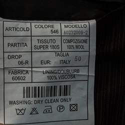 Pre Owned Loro Piana Striped Black Wool Canvas Suit L 