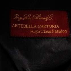 Pre Owned Loro Piana Striped Black Wool Canvas Suit L 