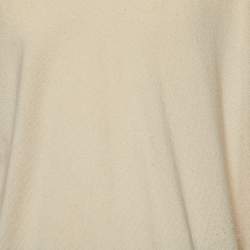Pre Owned Loro Piana Beige Cashmere Knit V Neck Sweater XL