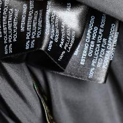 Pre Owned Loro Piana Brown Synthetic Leather Patch Detail Down Jacket XS