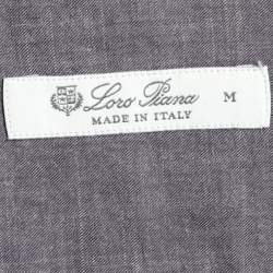 Pre Owned Loro Piana Purple Cotton Cashmere Button Front Shirt M