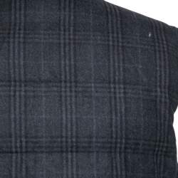 Pre Owned Loro Piana Blue Checkered Wool Sleeveless Puffer Jacket L