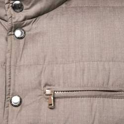 Pre Owned Loro Piana Blue Checkered Wool Sleeveless Puffer Jacket L