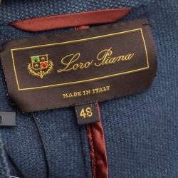 Pre Owned Loro Piana Dark Blue Wool Button Front Jacket M