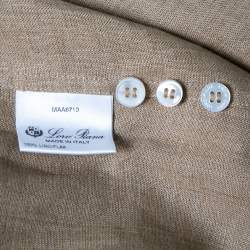 Pre Owned Loro Piana Brown Linen Button Front Shirt M