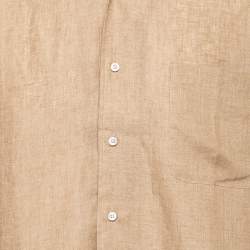 Pre Owned Loro Piana Brown Linen Button Front Shirt M