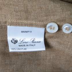 Pre Owned Loro Piana Brown Linen Button Front Shirt M