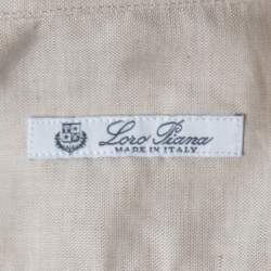 Pre Owned Loro Piana Beige Cotton & Linen Button Front Shirt M