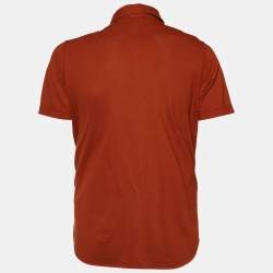 Pre Owned Loro Piana Brown Cotton Pique Polo T-Shirt M