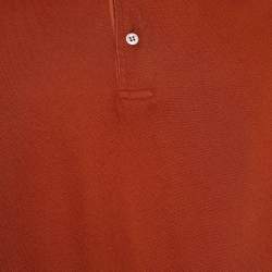 Pre Owned Loro Piana Brown Cotton Pique Polo T-Shirt M