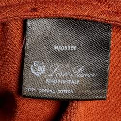 Pre Owned Loro Piana Brown Cotton Pique Polo T-Shirt M